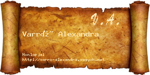 Varró Alexandra névjegykártya